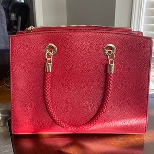 Women’s Red Leather Tote Handbag